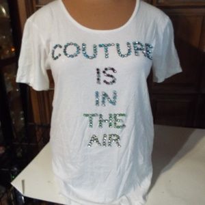 JUICY COUTURE WOMENS SZ M GEM EMBELLISHED T SHIRT